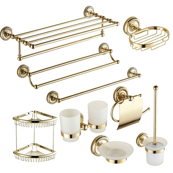 antique gold brass carved bath decoration polished bathroom accessories mounting bath hardware set bathroom products
antique gold brass carved bath decoration polished bathroom accessories mounting bath hardware set bathroom products