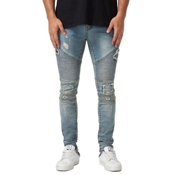 ripped jeans slim fit biker pencil pants spring autumn fashion trousers mens draped designer, Blue
ripped jeans slim fit biker pencil pants spring autumn fashion trousers mens draped designer, Blue