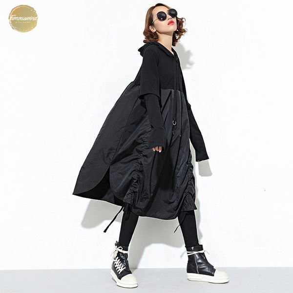 2019 split new spring hooded long sleeve drawstring black fold solid joint loose long dress women fashion tide jd07601, Black;gray
2019 split new spring hooded long sleeve drawstring black fold solid joint loose long dress women fashion tide jd07601, Black;gray