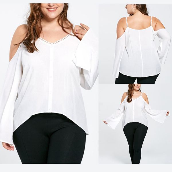 women's blouses & shirts korean women plus size 4xl 5xl lace shoulder strapless long sleeve white shirt and female clothing
women's blouses & shirts korean women plus size 4xl 5xl lace shoulder strapless long sleeve white shirt and female clothing