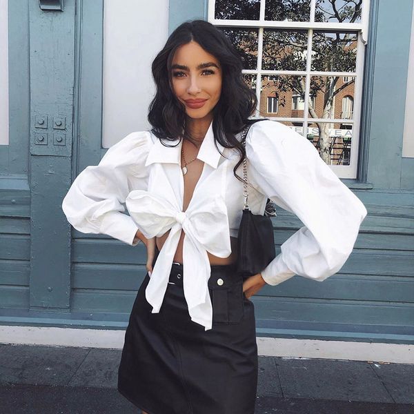summer fashion women ladies solid long lantern sleeve bandage bow-knot blouse blouse casual crop, White
summer fashion women ladies solid long lantern sleeve bandage bow-knot blouse blouse casual crop, White