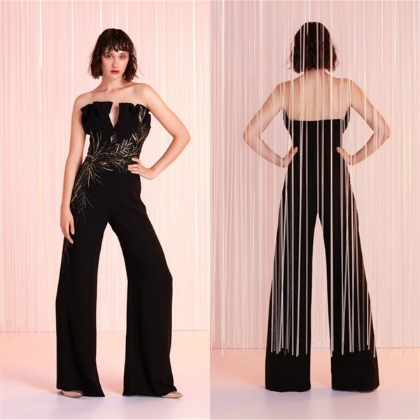 black evening jumpsuit appliqued strapless sleeveless ruched satin prom dress backless floor-length custom made party gown, Black;red
black evening jumpsuit appliqued strapless sleeveless ruched satin prom dress backless floor-length custom made party gown, Black;red