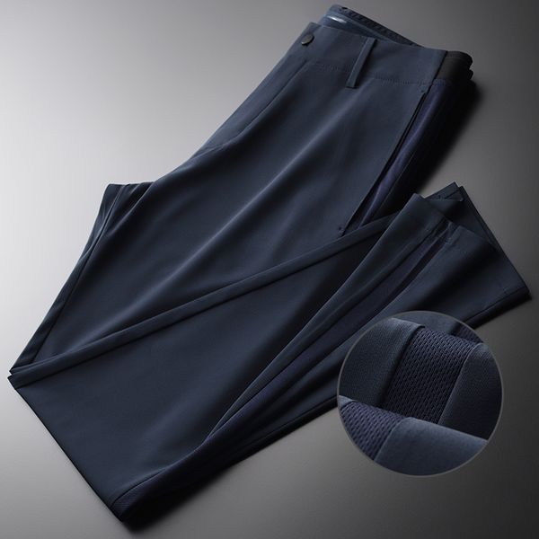 men's pants summer mens luxury business fashion elastic suit hight quality waistband slim trousers, Black
men's pants summer mens luxury business fashion elastic suit hight quality waistband slim trousers, Black