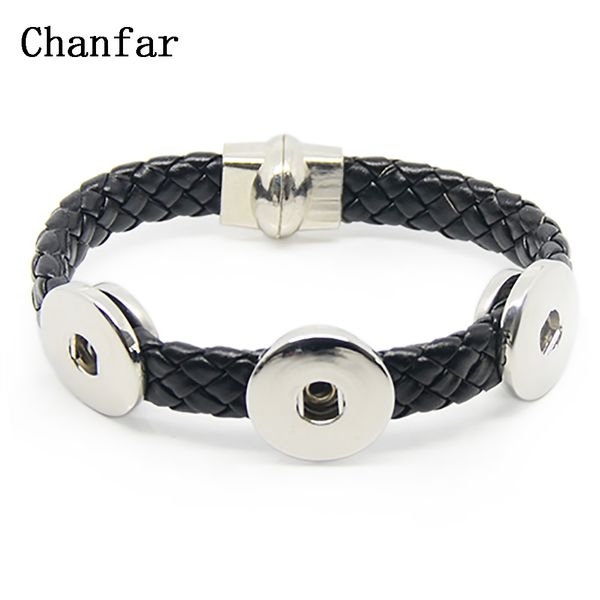 chanfar black and white snap button leather bracelet jewelry with 3 female snap button, Golden;silver
chanfar black and white snap button leather bracelet jewelry with 3 female snap button, Golden;silver