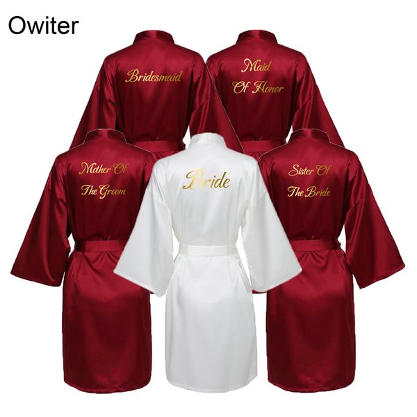 owiter 2020 new burgundy satin silk bride robe wedding gift bridesmaid bride dressing gown bridal slippers gold print, Black;red
owiter 2020 new burgundy satin silk bride robe wedding gift bridesmaid bride dressing gown bridal slippers gold print, Black;red