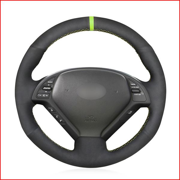 black suede hand sew comfortable soft steering wheel cover for infiniti g g25 g35 g37 ex ex35 ex37 q q40 q60 qx50 (us) 2014-2018
black suede hand sew comfortable soft steering wheel cover for infiniti g g25 g35 g37 ex ex35 ex37 q q40 q60 qx50 (us) 2014-2018