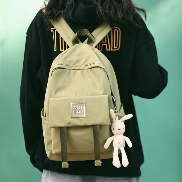 2020 новые студенты колледжа сплошной цвет школьный мешок большой емкости компьютерная сумка путешествия простой рюкзак рюкзак женский 
2020 новые студенты колледжа сплошной цвет школьный мешок большой емкости компьютерная сумка путешествия простой рюкзак рюкзак женский