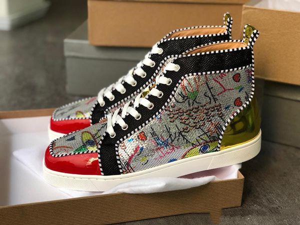2019 new arrive italy handmade men's spiked red bottom shoes no limixx flat shoe women,men luxury retro sneakers striped patent leather, Black
2019 new arrive italy handmade men's spiked red bottom shoes no limixx flat shoe women,men luxury retro sneakers striped patent leather, Black
