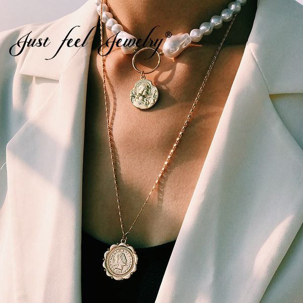 just feel necklace fashion popular personality retro gold multi-layer women's necklace coin chain pendant choker women jewelry, Silver
just feel necklace fashion popular personality retro gold multi-layer women's necklace coin chain pendant choker women jewelry, Silver