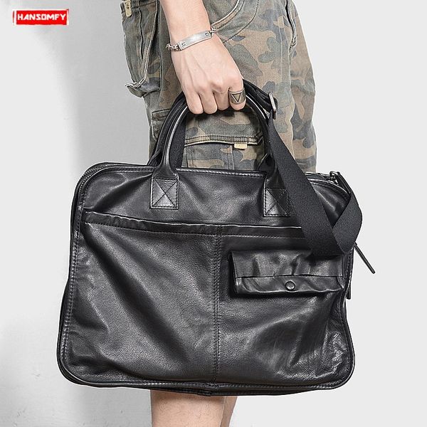 first layer cowhide men's briefcases retro genuine leather handbag soft black leather business computer shoulder bag briefcase
first layer cowhide men's briefcases retro genuine leather handbag soft black leather business computer shoulder bag briefcase