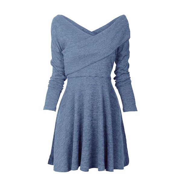 cross border for autumn style women's wear before and after cross v-neck long sleeved autumn winter dress big bottom skirt, Black;gray
cross border for autumn style women's wear before and after cross v-neck long sleeved autumn winter dress big bottom skirt, Black;gray
