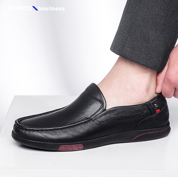men leather genuine loafers shoes slip on hole breathable fashion men shoes moccasins sneakers, Black
men leather genuine loafers shoes slip on hole breathable fashion men shoes moccasins sneakers, Black
