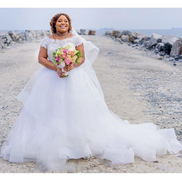 african plus size wedding dresses lace appliques cap sleeves beach bridal gowns robe de mariee ribbon sash tulle puffy wedding dress, White
african plus size wedding dresses lace appliques cap sleeves beach bridal gowns robe de mariee ribbon sash tulle puffy wedding dress, White