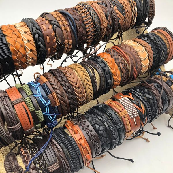handmade 50pcs/lots black brown coffee mens womens vintage leather surfer wrist cuff bracelets jewelry (size adjustable, Golden;silver
handmade 50pcs/lots black brown coffee mens womens vintage leather surfer wrist cuff bracelets jewelry (size adjustable, Golden;silver