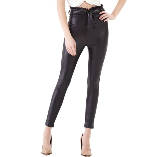 women spring autumn bud waist pants fashion belt thin slim stretch high waist faux leather skinny slacks trousers, Black;white
women spring autumn bud waist pants fashion belt thin slim stretch high waist faux leather skinny slacks trousers, Black;white