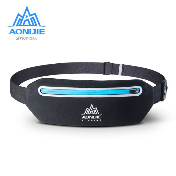 

aonijie w922 adjustable slim running waist belt jogging bag fanny pack travel marathon gym workout fitness 6.8-in phone holder