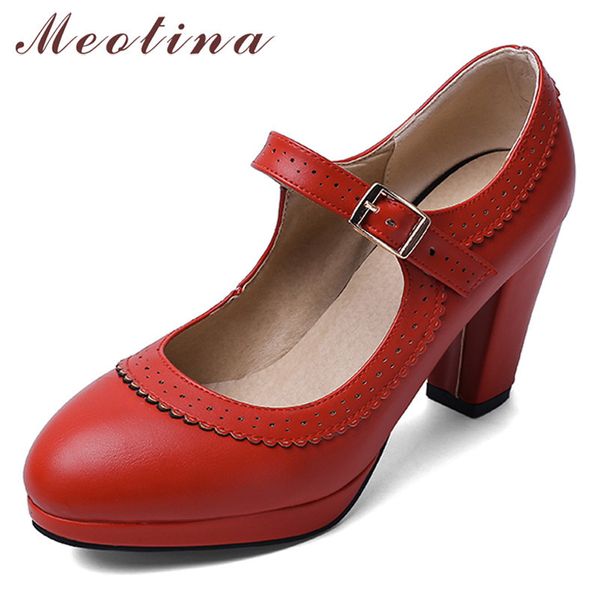 meotina high heels women shoes elegant platform square high heels party shoes buckle round toe pumps ladies red large size 33-46, Black
meotina high heels women shoes elegant platform square high heels party shoes buckle round toe pumps ladies red large size 33-46, Black