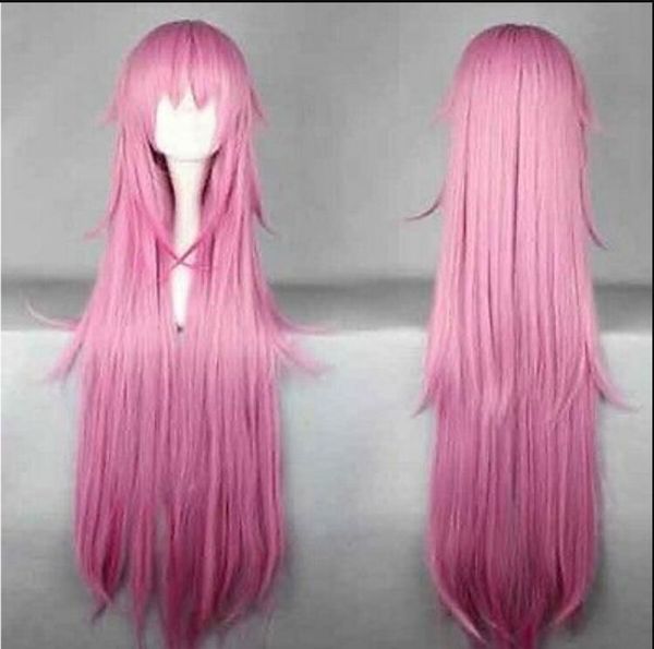 hair wig 110cm long light pink cosplay anime wig, Black;brown