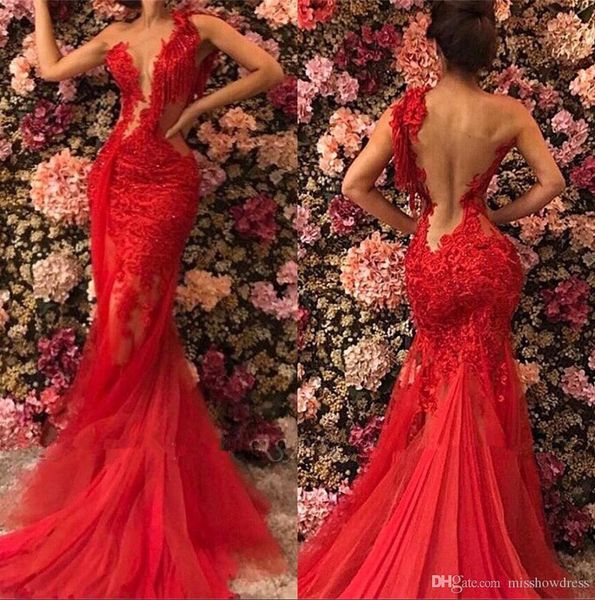arbaic dubai one shoulder red lace mermaid evening dresses illusion tulle floor length applique formal prom dresses evening party wear, Black;red
arbaic dubai one shoulder red lace mermaid evening dresses illusion tulle floor length applique formal prom dresses evening party wear, Black;red