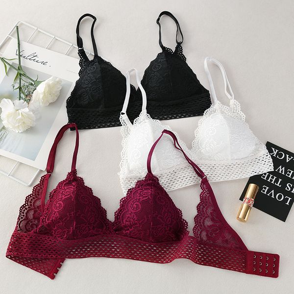 black thin french style bralette lace wireless triangle cup women lingerie soft black bra seamless underwear deep v girls, Red;black
black thin french style bralette lace wireless triangle cup women lingerie soft black bra seamless underwear deep v girls, Red;black