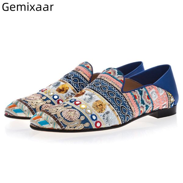 2020 fashion men shoes round toe slip on flat heel loafers ethnic embroidery sequined cloth spring shoes man, Black
2020 fashion men shoes round toe slip on flat heel loafers ethnic embroidery sequined cloth spring shoes man, Black