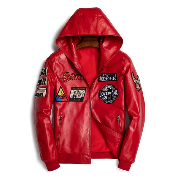 2019 new red leather coat men autumn spring black genuine leather clothing male sheepskin coat
2019 new red leather coat men autumn spring black genuine leather clothing male sheepskin coat