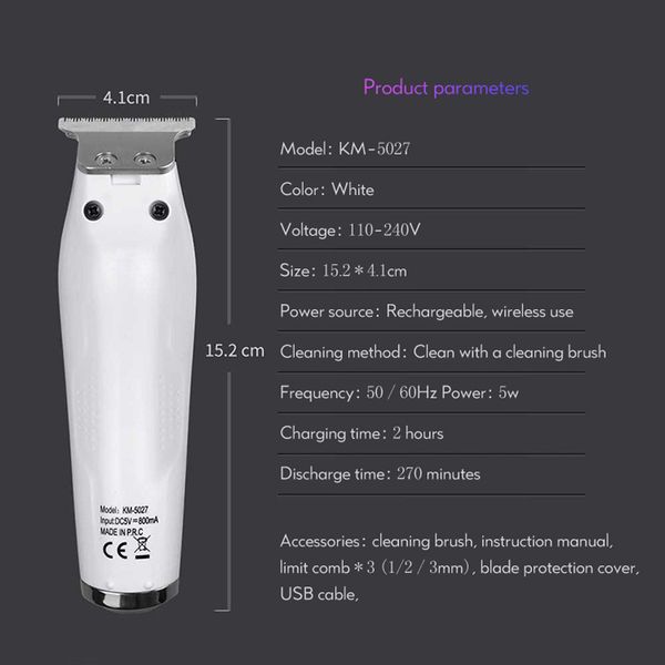 kemei km-5027 barber professional hair trimmer beard hair clipper trimer for men hair cutter electric aparador de pelos newclipper fsstc
kemei km-5027 barber professional hair trimmer beard hair clipper trimer for men hair cutter electric aparador de pelos newclipper fsstc