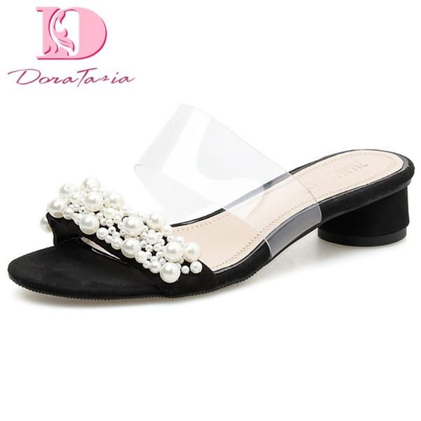 doratasia 2020 design fashion pearls chunky heels transparent summer women sandal slippers woman shoes, Black
doratasia 2020 design fashion pearls chunky heels transparent summer women sandal slippers woman shoes, Black