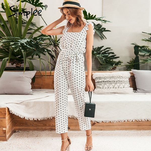 simplee elegant polka dot ruffles women jumpsuits sleeveless beach white playsuit rompers casual female romper summer 2020 cx200606, Black;white
simplee elegant polka dot ruffles women jumpsuits sleeveless beach white playsuit rompers casual female romper summer 2020 cx200606, Black;white