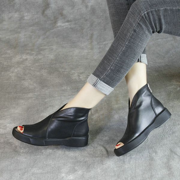 women leather boots peep toe flat heels summer shoes for women ankle boots soft genuine leather black casual shoes 2020 sandal
women leather boots peep toe flat heels summer shoes for women ankle boots soft genuine leather black casual shoes 2020 sandal
