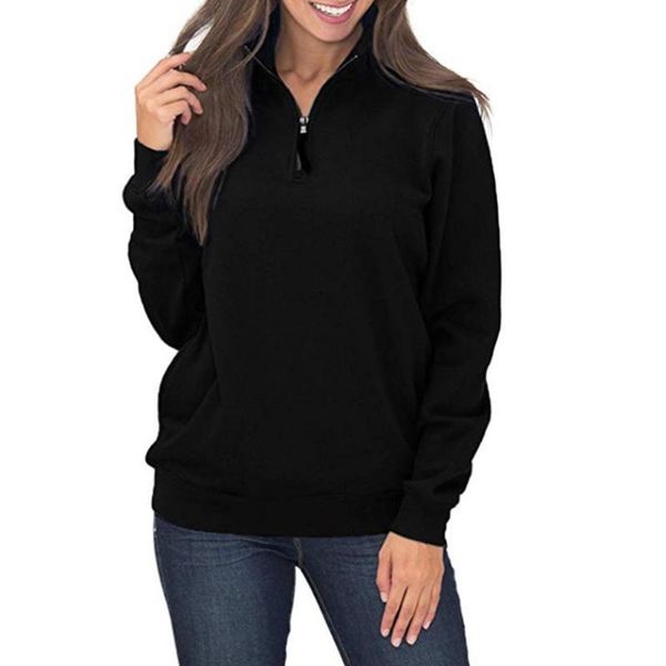 long sleeve solid soft pullover stretch side zip with pocket autumn daily warm round neck casual women sweatshirt, Black
long sleeve solid soft pullover stretch side zip with pocket autumn daily warm round neck casual women sweatshirt, Black