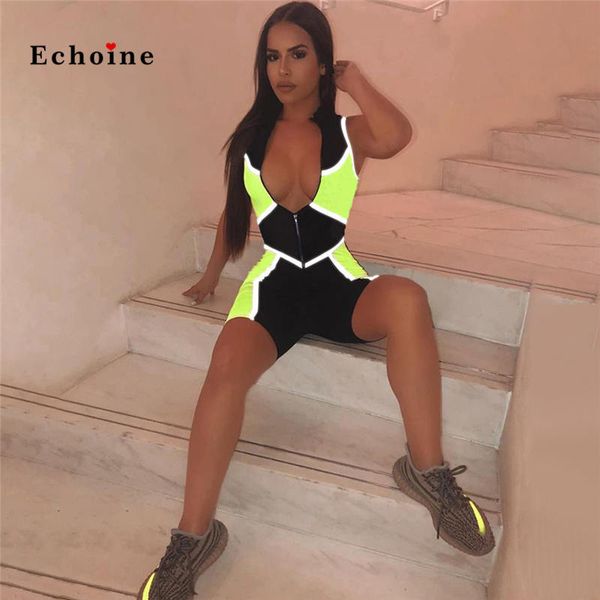 echoine women jumpsuits sportswear reflective patchwork zipper rompers charming short pants trendy street female outerwear, Black;white
echoine women jumpsuits sportswear reflective patchwork zipper rompers charming short pants trendy street female outerwear, Black;white