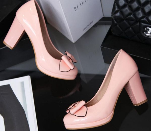 2019 women's shoes in spring and autumn with new style high heel coarse heel round head bowknot@2117, Black
2019 women's shoes in spring and autumn with new style high heel coarse heel round head bowknot@2117, Black