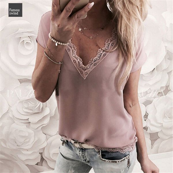 2019 повседневная рубашка топы sexy t женщины с коротким рукавом свободные лета v шеи top pure color кружево пэчворк t shirt, White
2019 повседневная рубашка топы sexy t женщины с коротким рукавом свободные лета v шеи top pure color кружево пэчворк t shirt, White