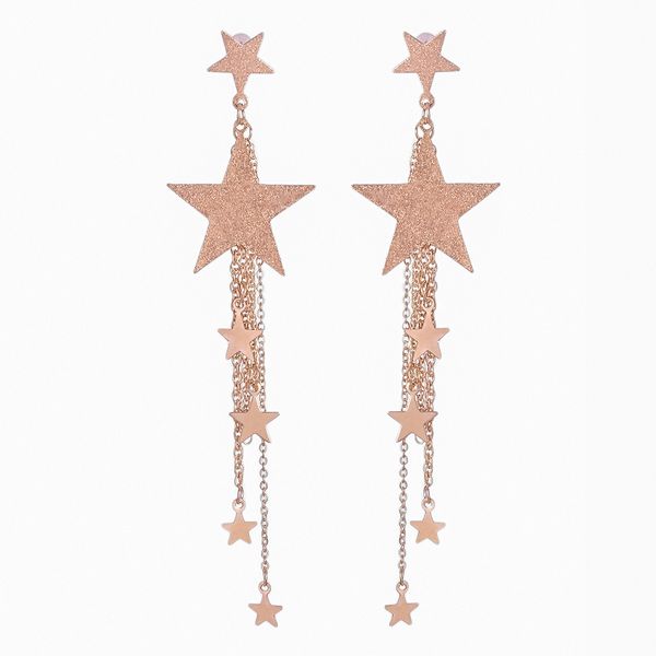 2019 new fashion long bijoux earrings for women pendientes personality temperament five-pointed star tassel simple selling, Silver
2019 new fashion long bijoux earrings for women pendientes personality temperament five-pointed star tassel simple selling, Silver