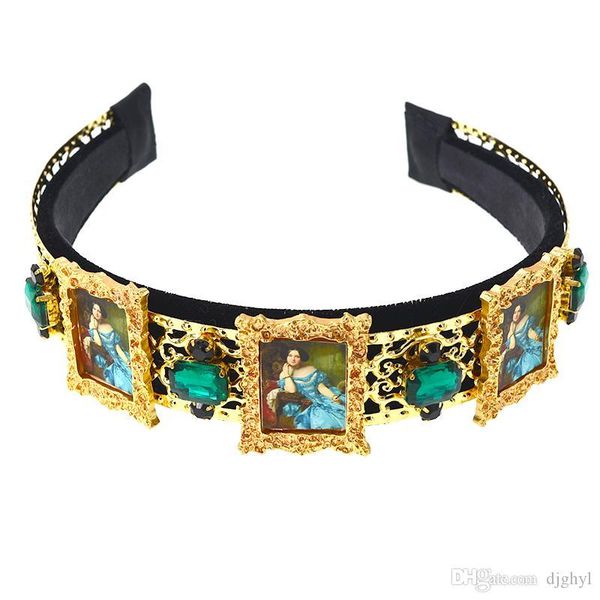 handmade wedding hair accessories luxury charm women baroque retro crown tiara hair bands oversize green crystal headband, Silver
handmade wedding hair accessories luxury charm women baroque retro crown tiara hair bands oversize green crystal headband, Silver