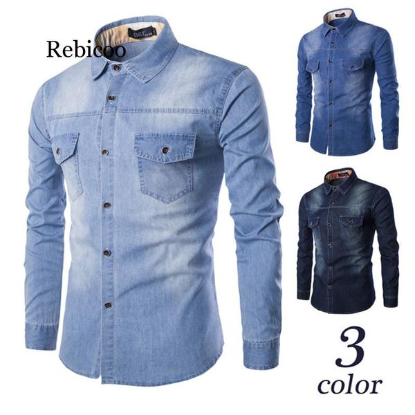 fashion mens denim shirt long sleeve plus size cotton jeans cardigan casual slim fit shirts men two-pocket clothing -6xl, White;black
fashion mens denim shirt long sleeve plus size cotton jeans cardigan casual slim fit shirts men two-pocket clothing -6xl, White;black