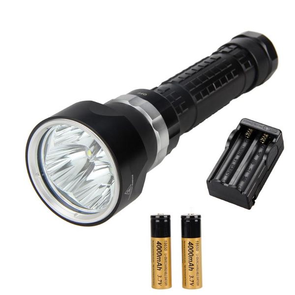 6000lm Scuba Diving 4x Xml U2 Led Solarstorm Waterproof Torch Light +2x18650 +charger