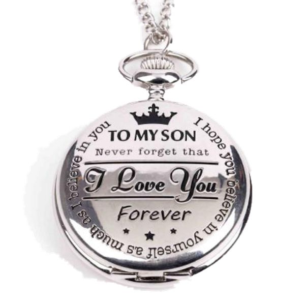 wholesale children day gift watches to my son i love you pattern father black silver big pocket watches nacklace quartz watch, Slivery;golden
wholesale children day gift watches to my son i love you pattern father black silver big pocket watches nacklace quartz watch, Slivery;golden