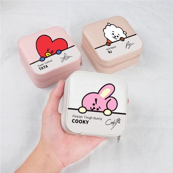 korean cartoon cute portable travel jewelry box with finger ring and necklace, kpop gift case collection
korean cartoon cute portable travel jewelry box with finger ring and necklace, kpop gift case collection