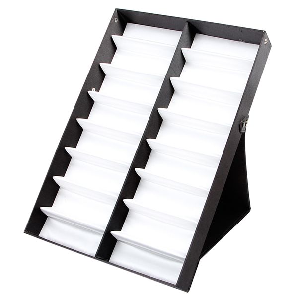 glasses display case 16 pairs storage box with foldable lid for sunglasses glasses box, Silver
glasses display case 16 pairs storage box with foldable lid for sunglasses glasses box, Silver