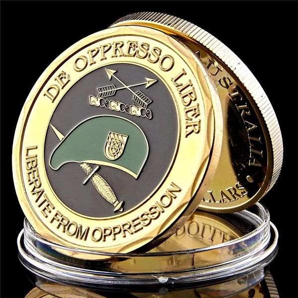 US Military Special Forces Green Beret Oppresso Liber Liberate From Oppression 1oz Gold Plated Challenge Coin
US Military Special Forces Green Beret Oppresso Liber Liberate From Oppression 1oz Gold Plated Challenge Coin