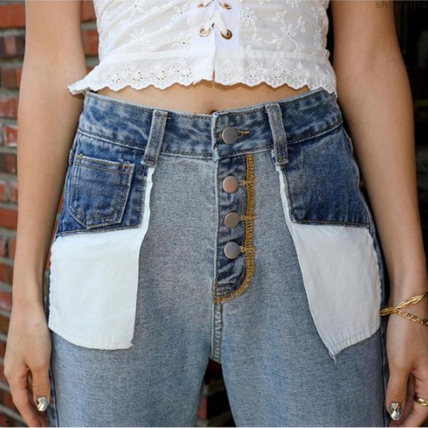 boyfriend jeans for women button vintage washed inside out high waist ankle straight jeans brand designer denim pants, Blue
boyfriend jeans for women button vintage washed inside out high waist ankle straight jeans brand designer denim pants, Blue