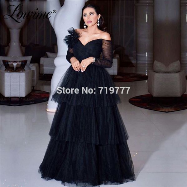 black off shoulder illusion party dress tiered long sleeves prom dresses 2019 abendkleider arabic dubai women evening dress, White;black
black off shoulder illusion party dress tiered long sleeves prom dresses 2019 abendkleider arabic dubai women evening dress, White;black