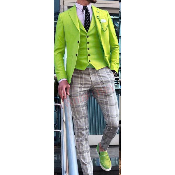 2020 light green men's suit 3 piece male tuxedo slim fit casual british stylish suits for men jacket vest with lattice pants set, White;black
2020 light green men's suit 3 piece male tuxedo slim fit casual british stylish suits for men jacket vest with lattice pants set, White;black