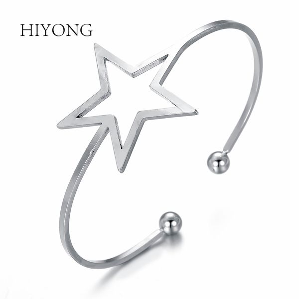 hiyong trendy star-shaped cuff bracelets bangles for woman sliver color stainless steel bracelet with star-shaped luxury jewelry, Black
hiyong trendy star-shaped cuff bracelets bangles for woman sliver color stainless steel bracelet with star-shaped luxury jewelry, Black