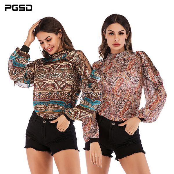 pgsd spring summer fashion women clothes screen bare shoulder loose long lantern sleeve edge printed chiffon shirt female, White
pgsd spring summer fashion women clothes screen bare shoulder loose long lantern sleeve edge printed chiffon shirt female, White
