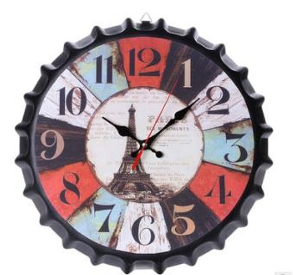 new metal iron retro wall clock creative vintage wine bottle cap silence wall clock european and american trend beer bottle cap wall clocks
new metal iron retro wall clock creative vintage wine bottle cap silence wall clock european and american trend beer bottle cap wall clocks