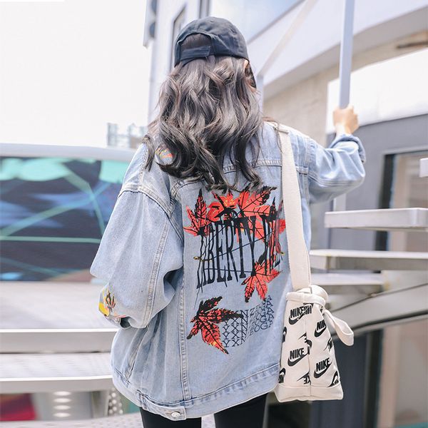women single-breasted denim jacket spring autumn new wild loose large size denim outerwear fashion casual female jackets jia386, Black;brown
women single-breasted denim jacket spring autumn new wild loose large size denim outerwear fashion casual female jackets jia386, Black;brown