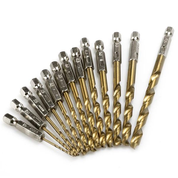 13pcs high speed steel titanium coated drill bit set hex shank 1.5-6.5mm wood plastic tool set
13pcs high speed steel titanium coated drill bit set hex shank 1.5-6.5mm wood plastic tool set
